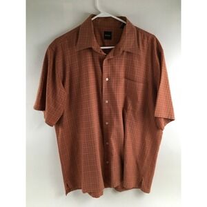 Slates Shirt Men's Size XL? Button Up Short Sleeve Check Pocket Care on Reverse